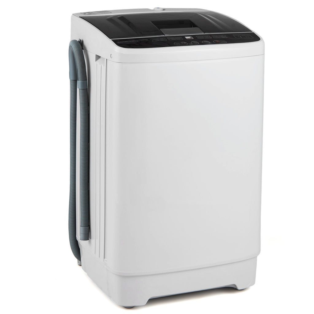 Full Automatic Washing Machine with 8 Preset Programs 6 Water Levels and Built-in Drain Pump-Gray