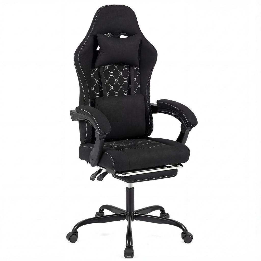 Gaming Chair Height Adjustable Computer Chair with Headrest Video Game Chair-Black