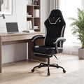 Gaming Chair Height Adjustable Computer Chair with Headrest Footrest & 360° Swivel Seat-Black