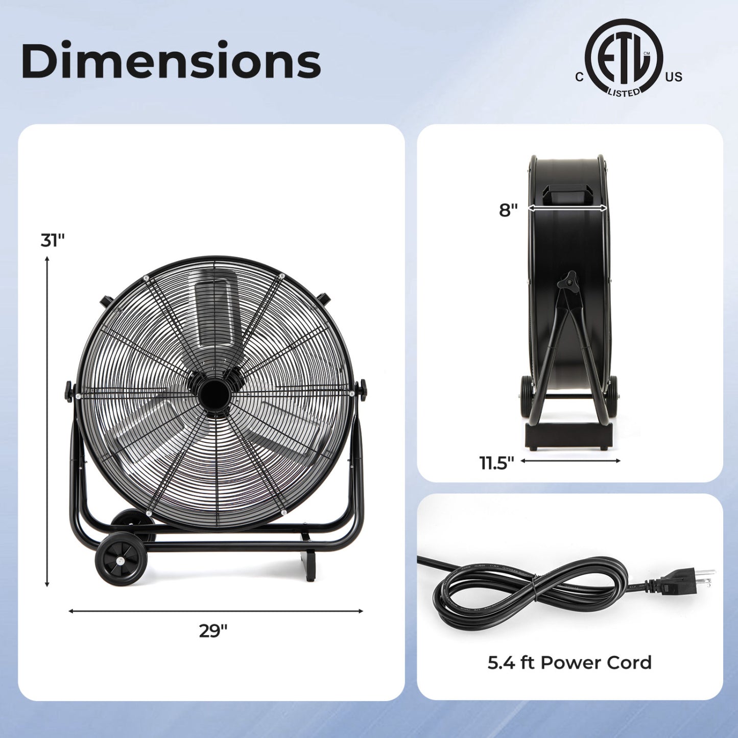 Garage & Warehouse Climate Control Bundle: Dehumidifier + Industrial Drum Fan