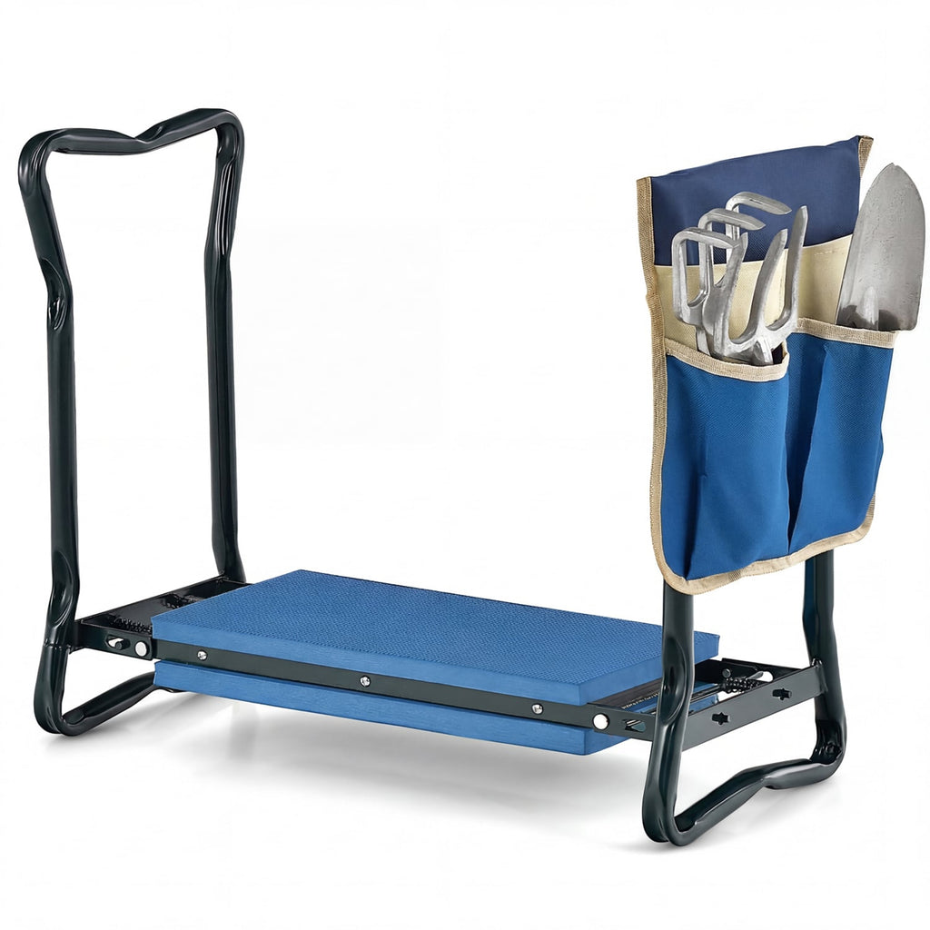 Siège et agenouilloir de jardin pliable et robuste - Bleu