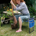 Siège et agenouilloir de jardin pliable et robuste - Bleu