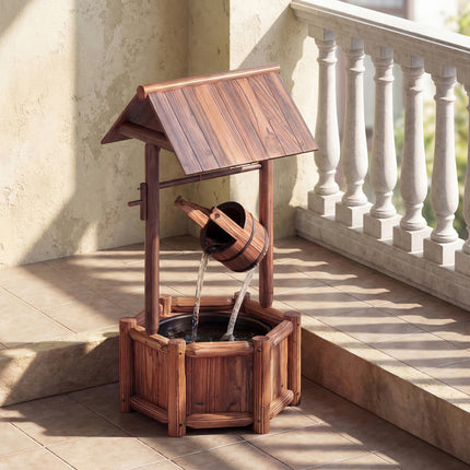 Garden Wooden Wishing Water Fountain with Pump