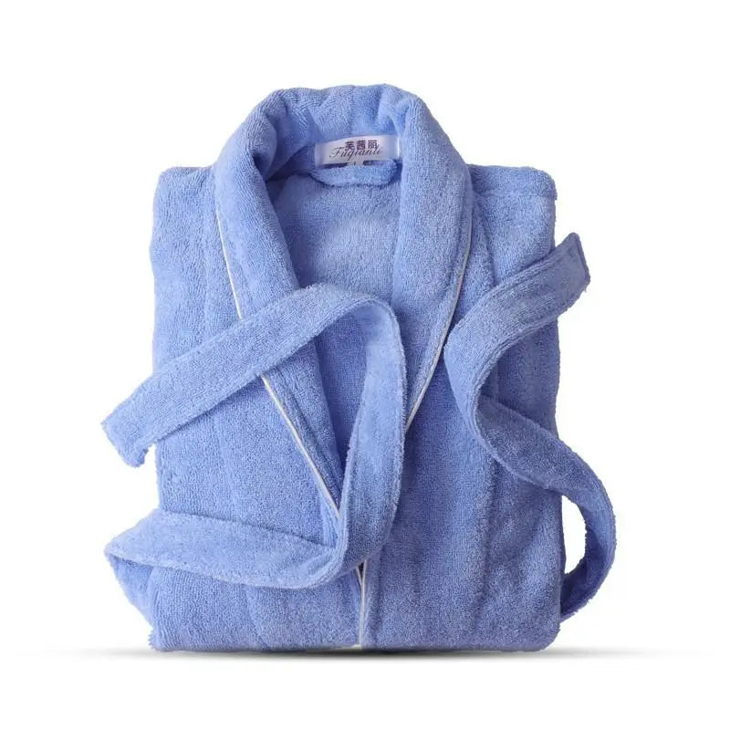 100% Cotton Terry Bathrobe | Unisex Thick Towel Robe