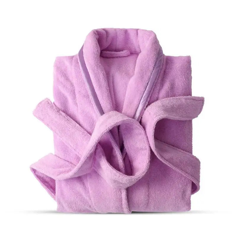 Folded purple robe on a white background