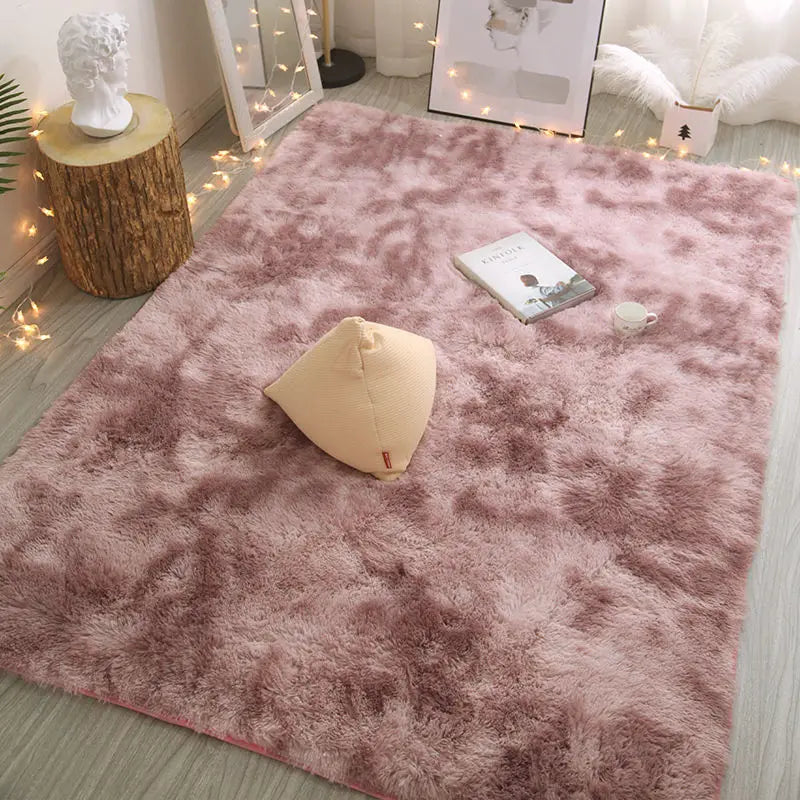Plush Polyester Carpet. Soft, Non-Slip Rectangle Rug for Living Room & Bedroom