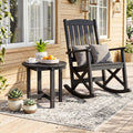 HIPS Adirondack Side Table with Weather-Resistant and Waterproof Top-Black