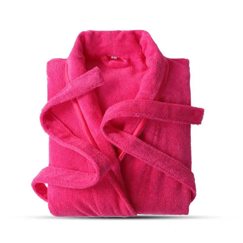 100% Cotton Terry Bathrobe | Unisex Thick Towel Robe