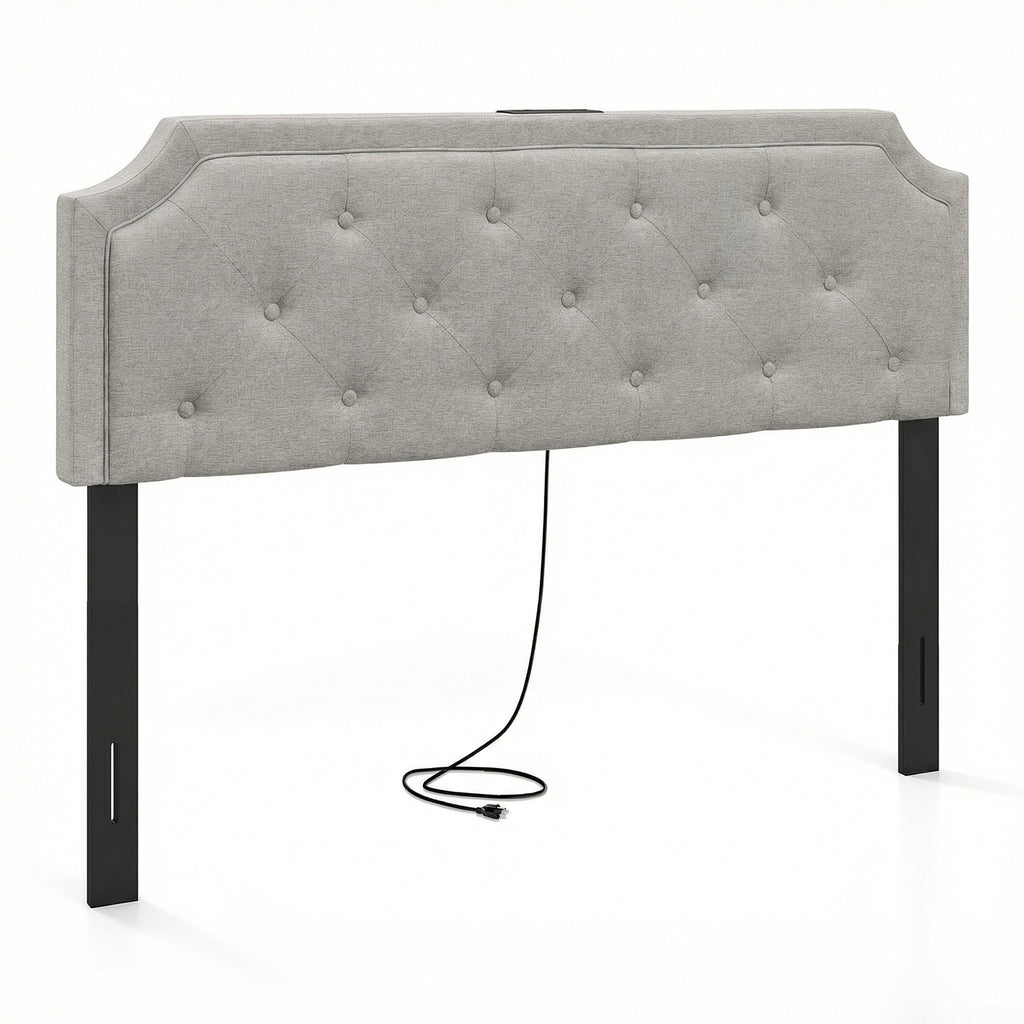 Headboard for Queen and Full Size Bed Tufted Upholstered Head Board-Gray