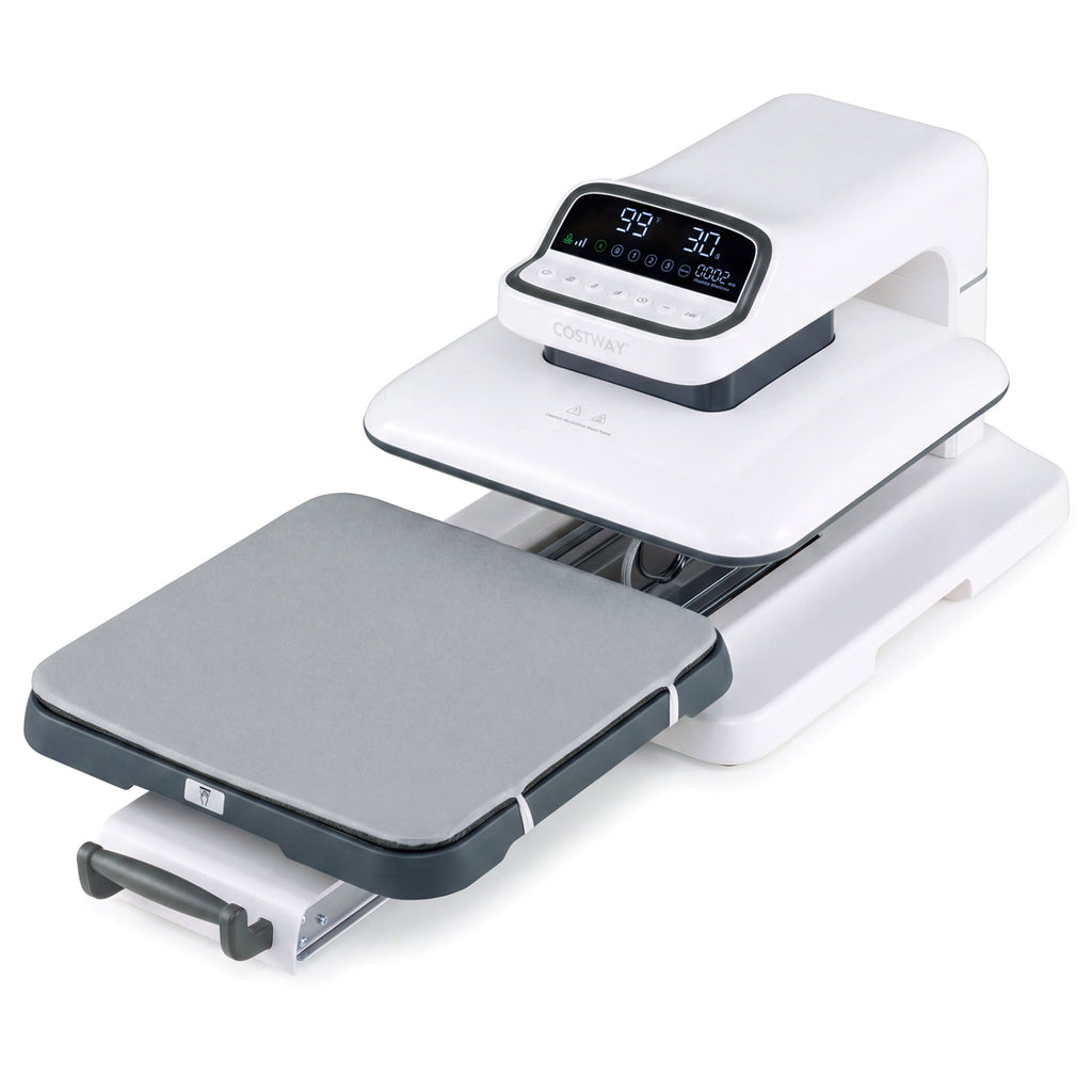 Heat Press Machine with Auto Release for T Shirts-White