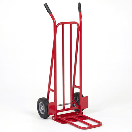 Heavy Duty Hand Truck Dolly with Dual Foldable Nose Plates-Red