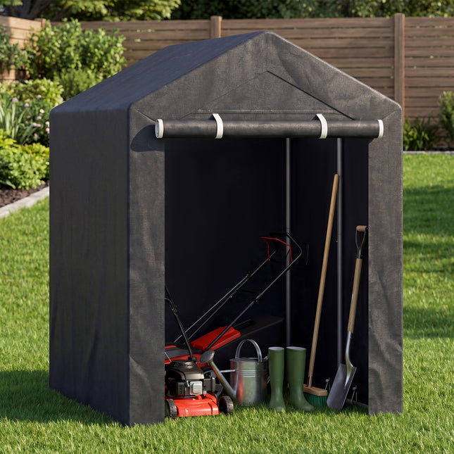 Heavy-Duty Portable Storage Shed with Roll-up Zipper Door-M