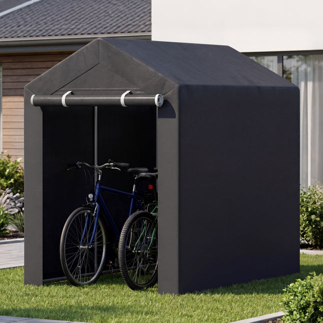 Heavy-Duty Portable Storage Shed with Roll-up Zipper Door-M