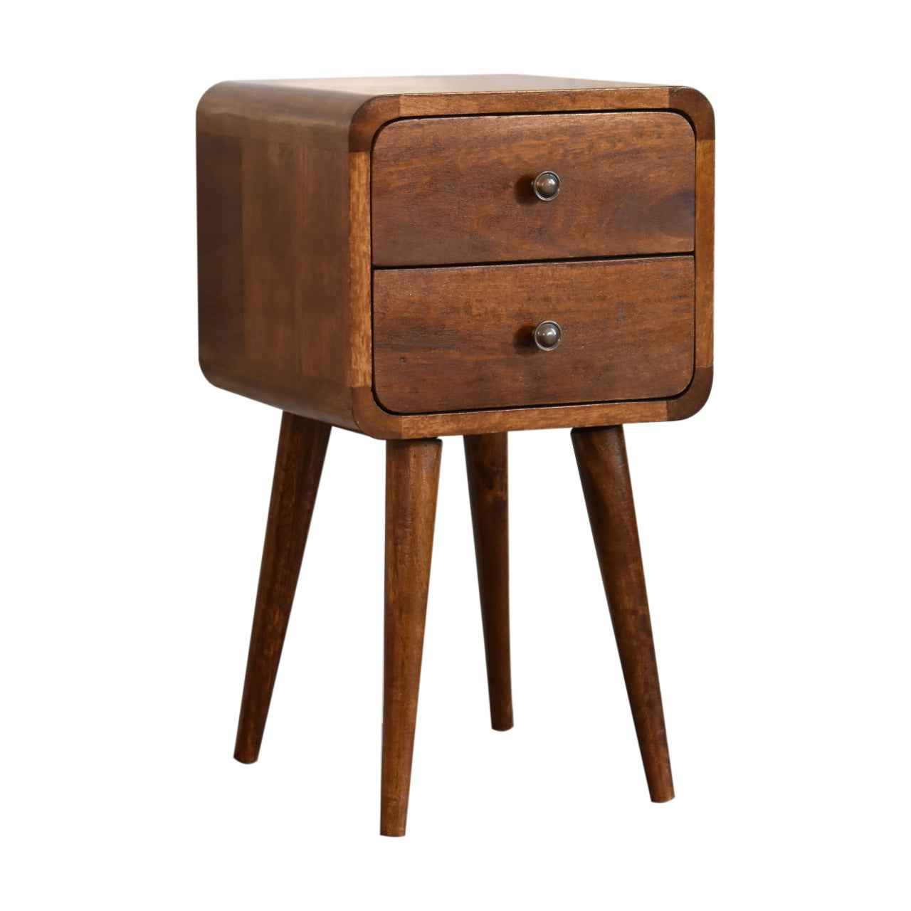 Mini Chestnut Curved Nightstand