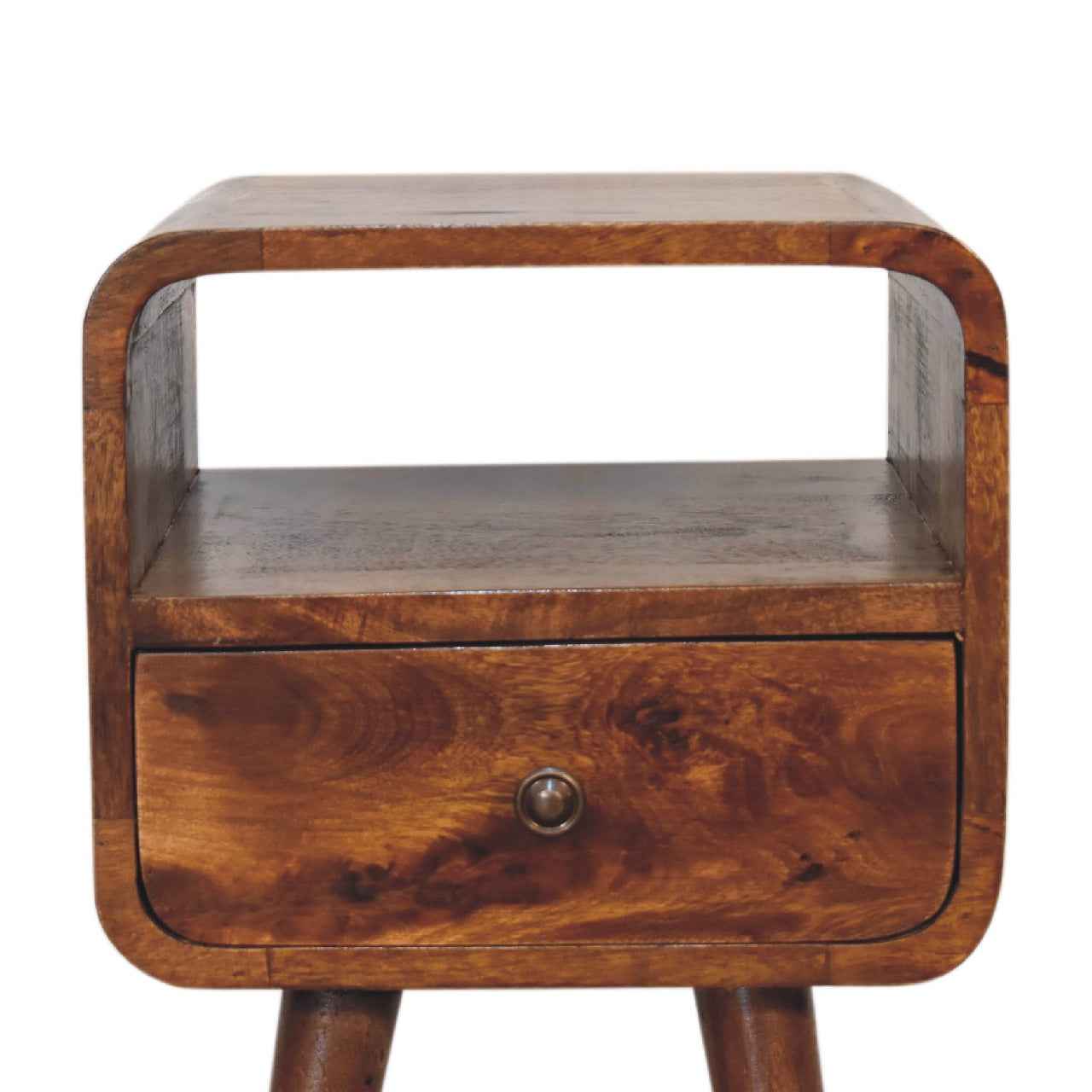Mini Chestnut Curve Open Nightstand