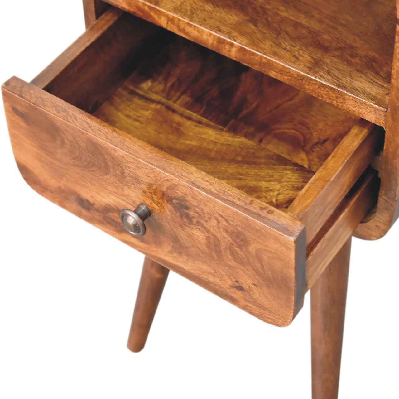 Mini Chestnut Curve Open Nightstand