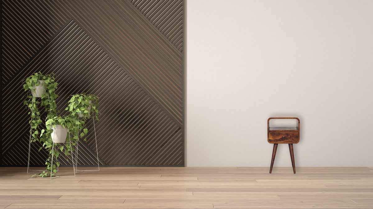 Mini Chestnut Curve Open Nightstand