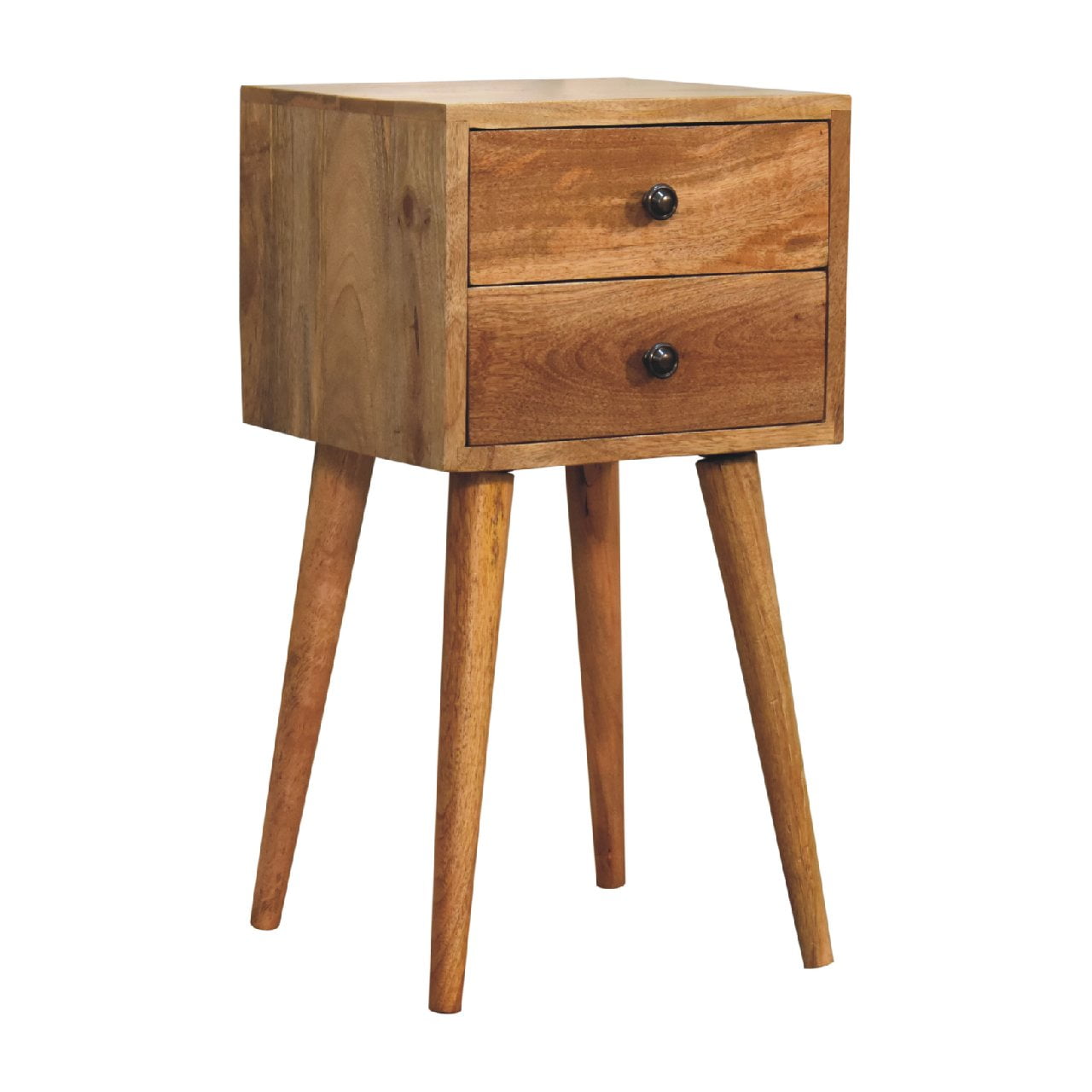Mini 2 Drawer Oak-ish Nightstand - Oasis Home Essentials