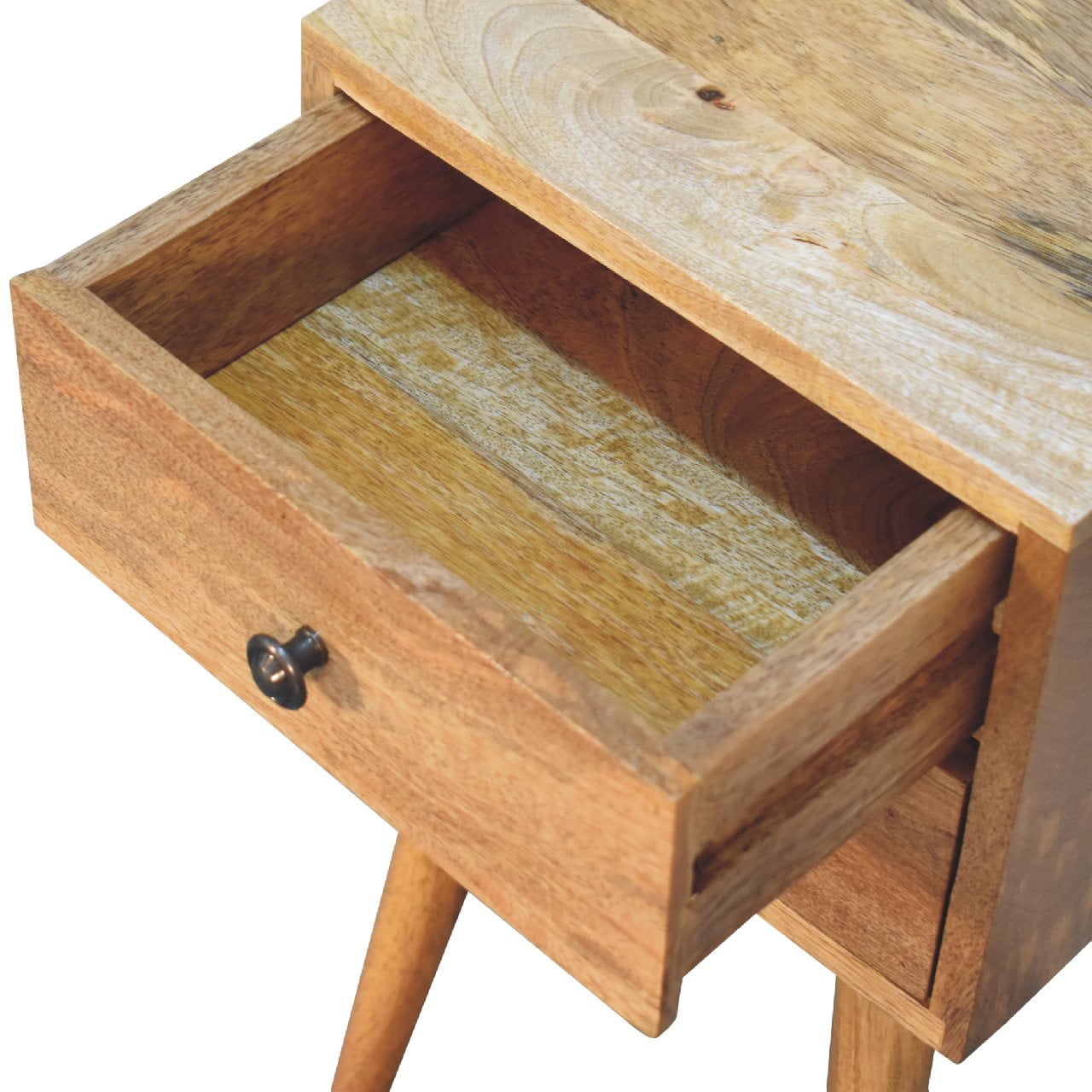 Mini 2 Drawer Oak-ish Nightstand - Oasis Home Essentials