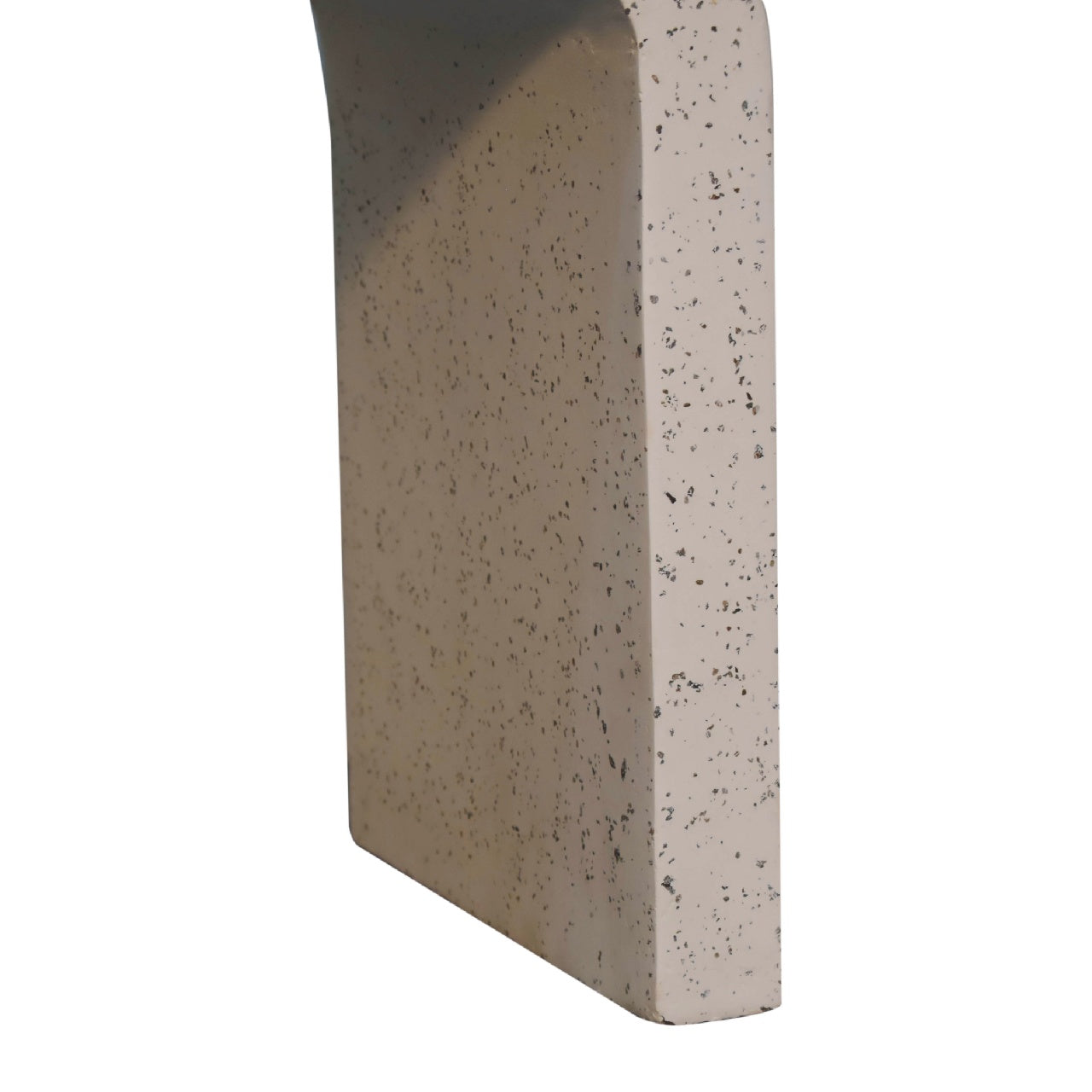 Serenity Terrazzo Coffee Table with handcrafted stone surface and minimalist base-foot view