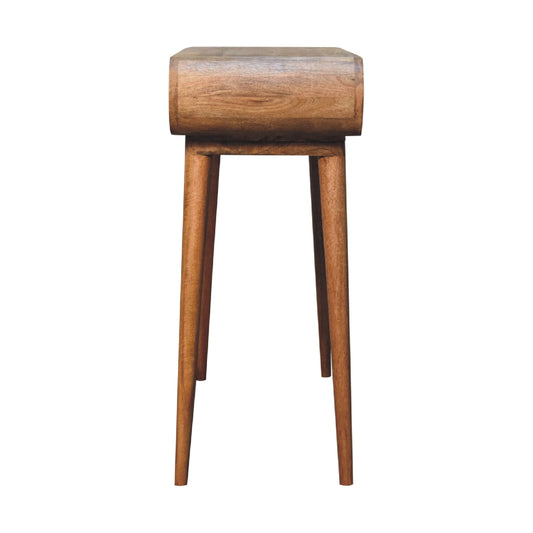 Amaya Chestnut Nordic Style Console Table front view