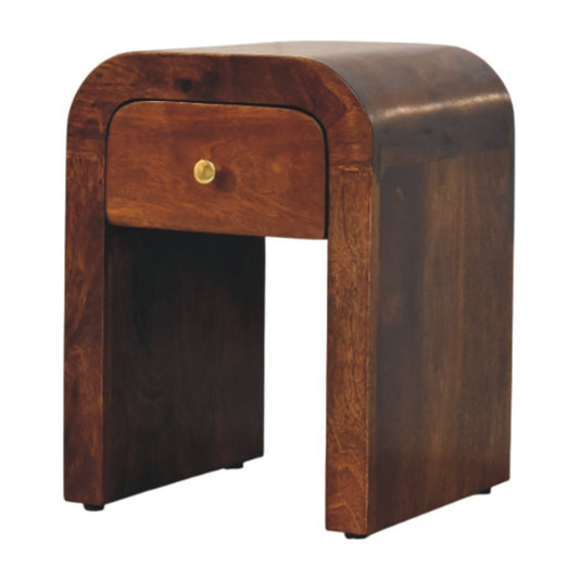 Mini Darcy Chestnut Nightstand-Curved Edges