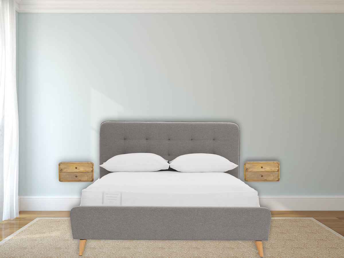 Oak-ish 2 Drawer Floating Nightstand