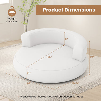 Inflatable Lounger Air Sofa with Detachable Cover-White
