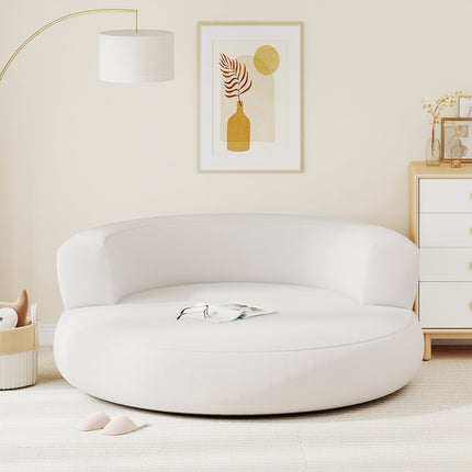 Inflatable Lounger Air Sofa with Detachable Cover-White