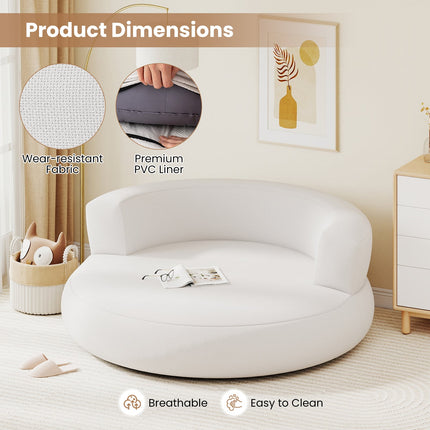 Inflatable Lounger Air Sofa with Detachable Cover-White