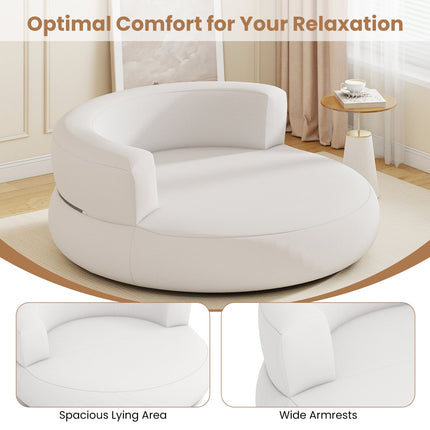 Inflatable Lounger Air Sofa with Detachable Cover-White