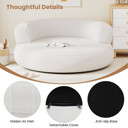 Inflatable Lounger Air Sofa with Detachable Cover-White