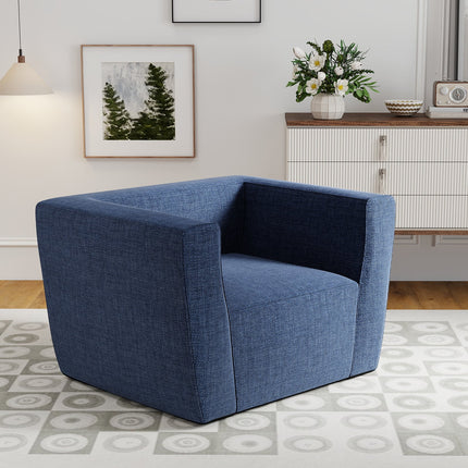 Inflatable Sofa with Detachable Cover and Wide Armrests-Blue