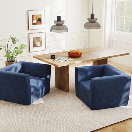Inflatable Sofa with Detachable Cover and Wide Armrests-Blue