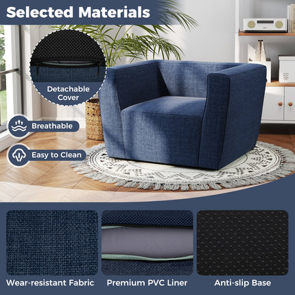Inflatable Sofa with Detachable Cover and Wide Armrests-Blue