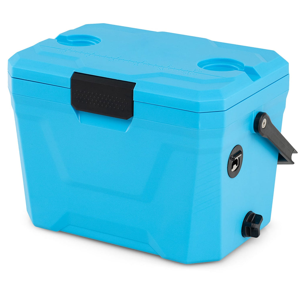 Glacière isotherme portable à coque rigide avec 2 porte-gobelets - Bleu