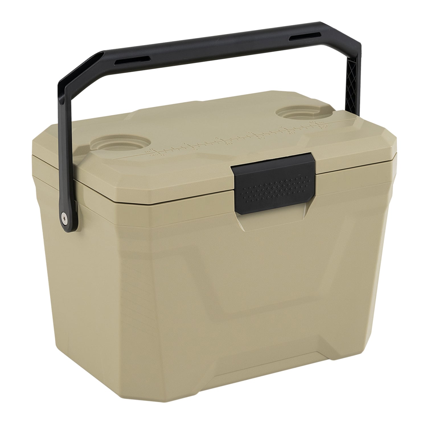 Glacière Portable Isotherme Rigide avec 2 Porte-Gobelets - Couleur Sable
