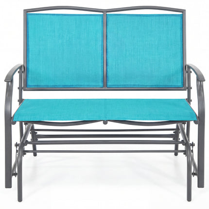 Iron Patio Rocking Chair for Outdoor Backyard-Turquoise
