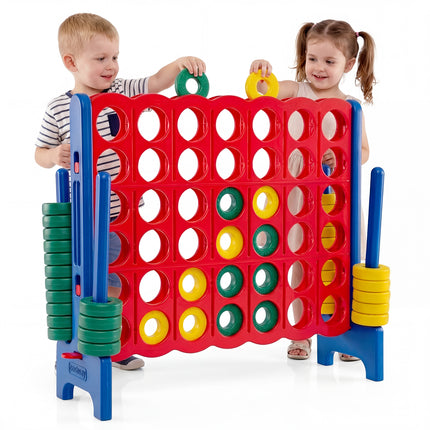 Jumbo 4-to-Score Game Set for Kids and Adults 3.5FT Tall by 4FT Wide Oversized Family Fun Game-Blue