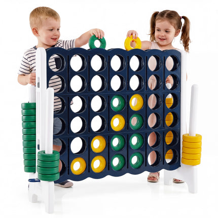 Jumbo 4-to-Score Game Set for Kids and Adults 3.5FT Tall by 4FT Wide Oversized Family Fun Game-Black