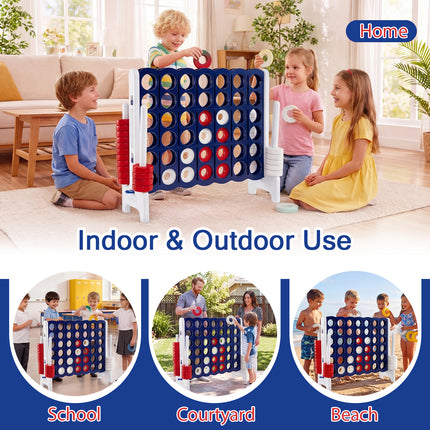 Jumbo 4-to-Score Game Set for Kids and Adults 3.5FT Tall by 4FT Wide Oversized Family Fun Game-White