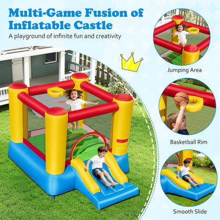 Kids Inflatable Bounce House with Slide and 550W blower
