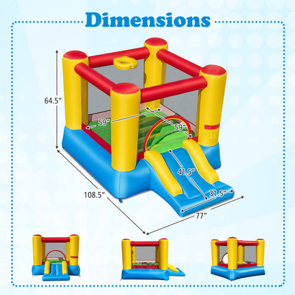 Kids Inflatable Bounce House with Slide and 550W blower