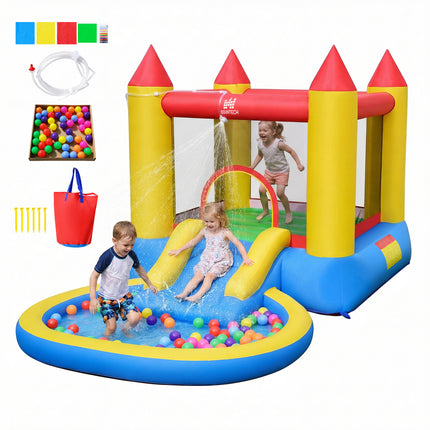 Kids Inflatable Bounce House Castle with Balls Pool and Bag