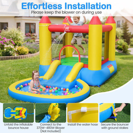 Kids Inflatable Bounce House Castle with Balls Pool and Bag