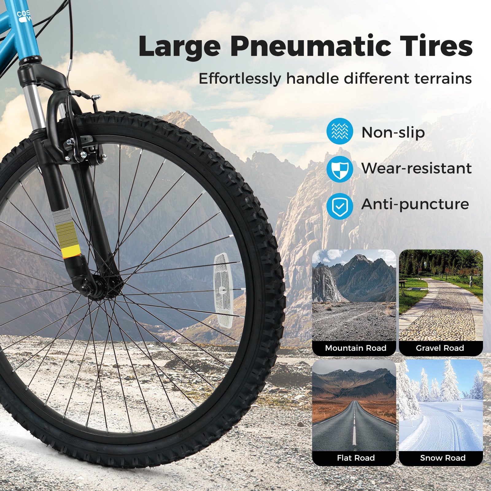Kids Mountain Bike 20 Inch Child Bicycle for Boys Girls Aged 8+ Years Old Blue