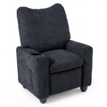 Kids Recliner Toddler Single Sofa with Adjustable Footrest and Cup Holder-Black