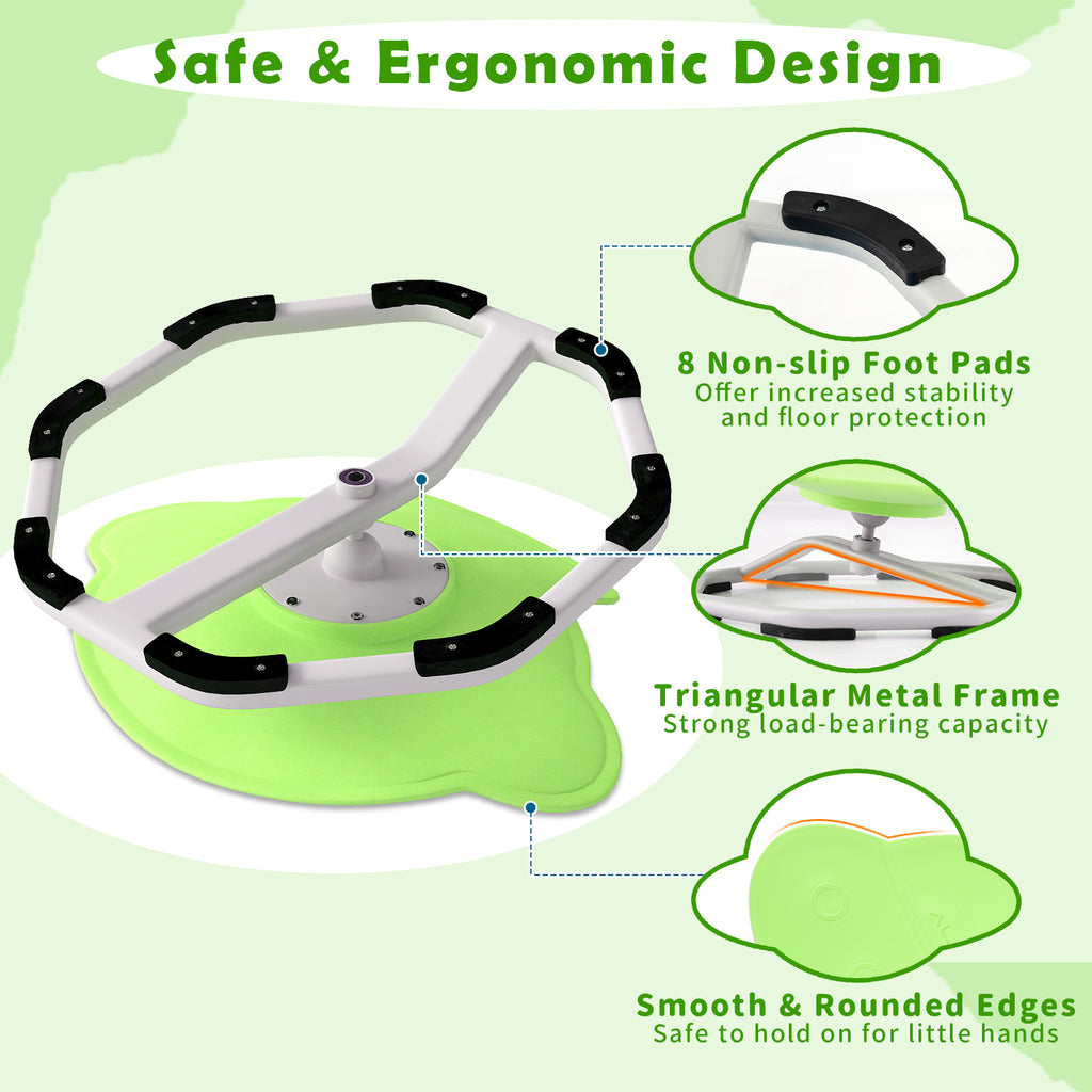 Kids Sensory Swivel Chair Elephant 360° Spinning Chair with Non-Slip Metal Base-Green