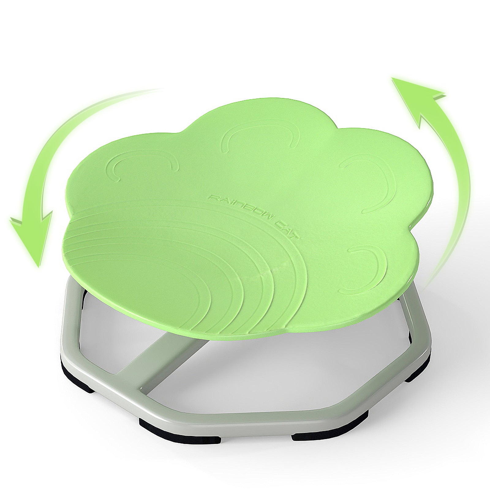 Kids Sensory Swivel Chair Cat Claw 360° Spinning Chair with Non-Slip Metal Base-Green