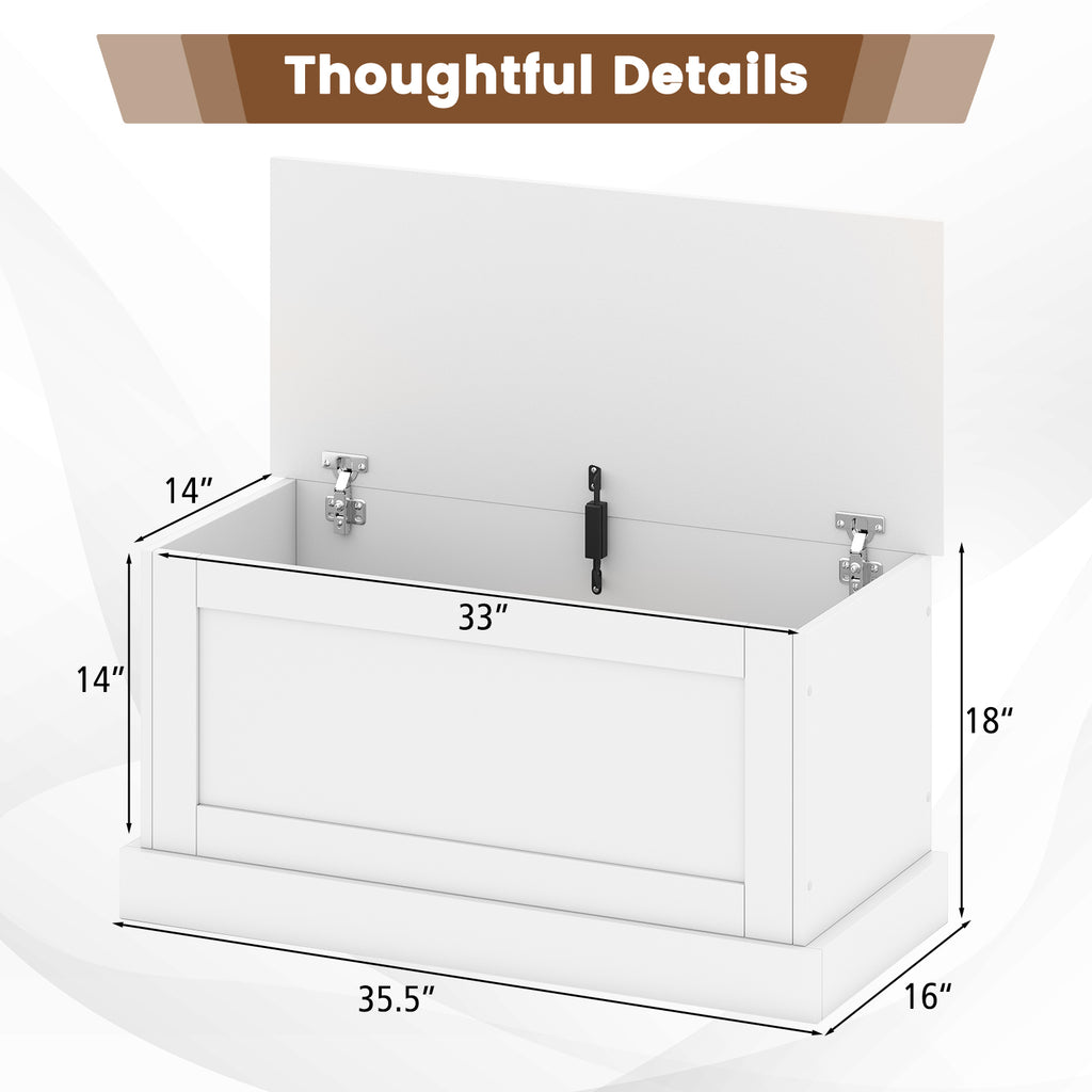 Large Storage Chest with Safety Metal Hinge-off white